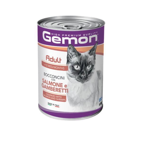 Gemon Adult Cat Chunkies with Salmon and Shrimps 415g