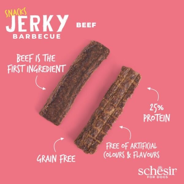 Schesir Dog Snack Jerky BBQ Beef 145g - Image 2