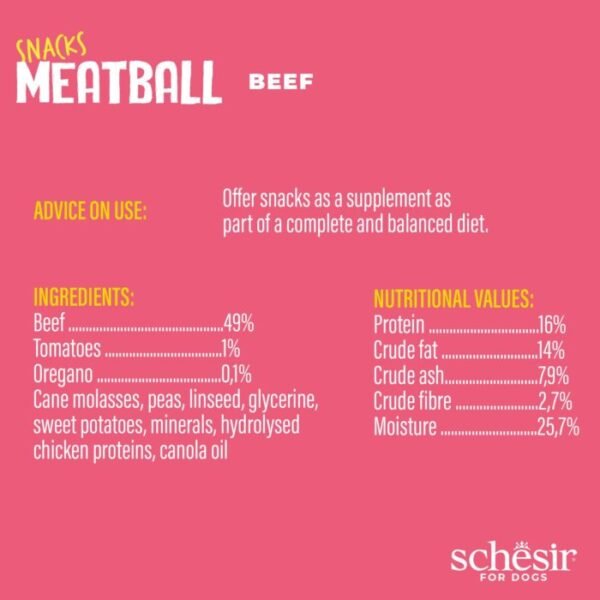 Schesir Dog Snack Beef Meatballs 225g - Image 2