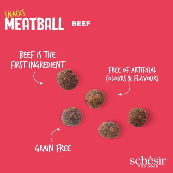 Schesir Dog Snack Beef Meatballs 225g - Image 3