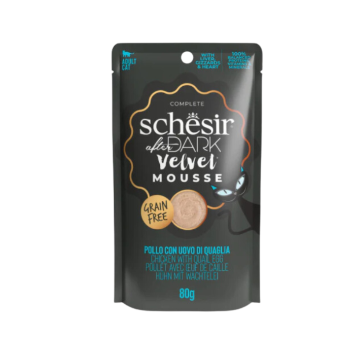 SCHESIR AFTER DARK CHICKEN WITH QUAIL EGG IN MOUSSE IN POUCH 80G