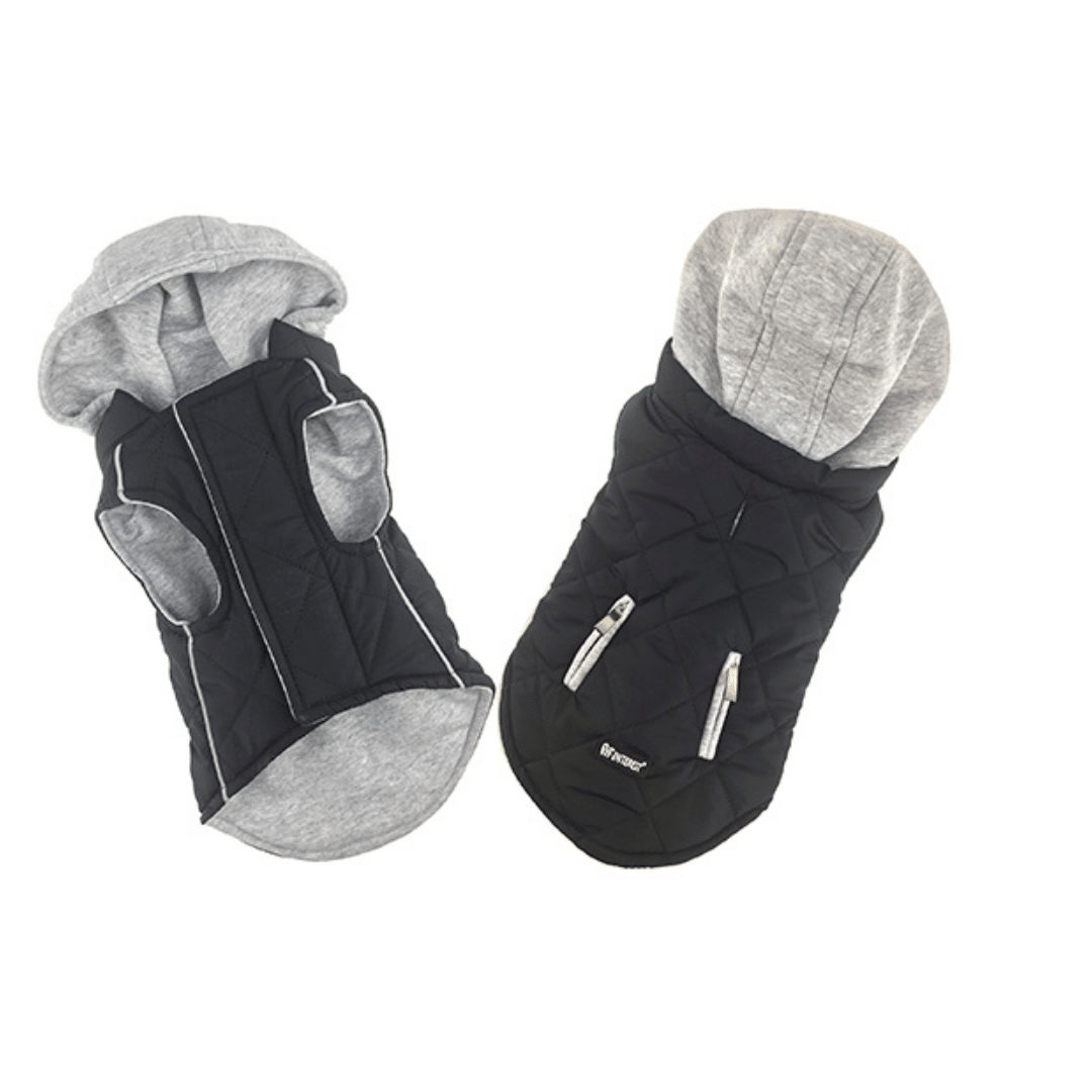 Pet Interest Sportive Jacket with Hood Black