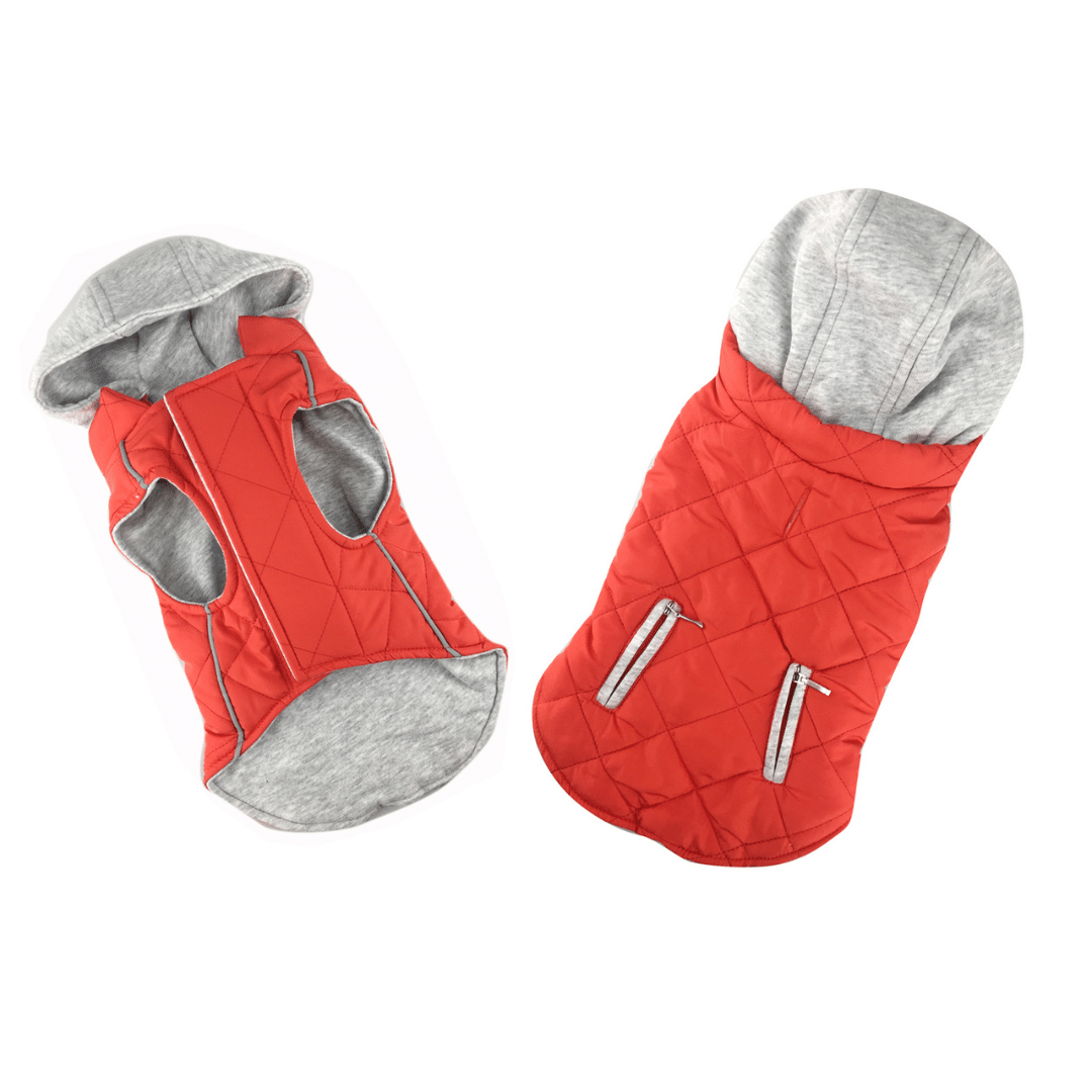 Pet Interest Sportive Jacket with Hood Red
