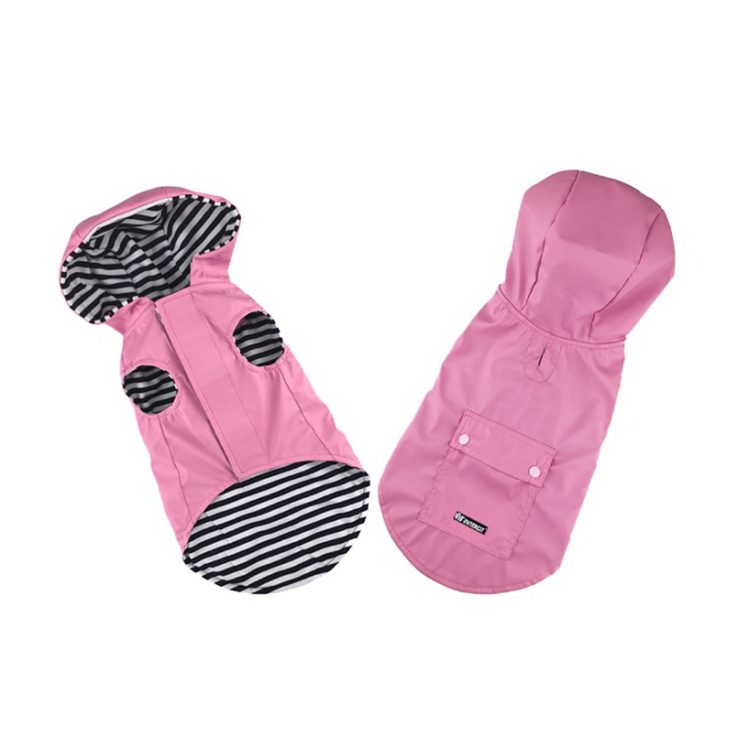 Pet Interest Raincoat Stripe Lining Pink