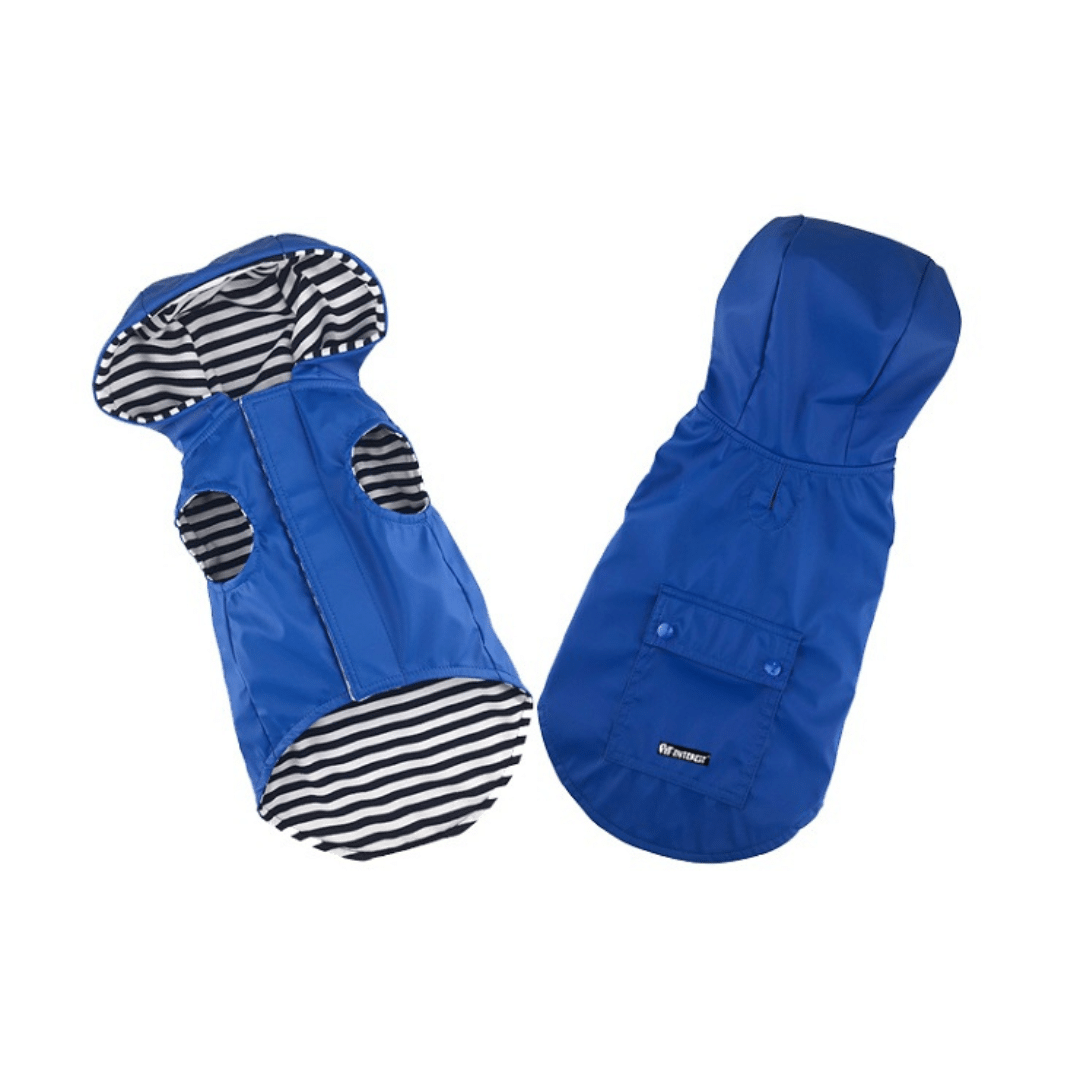 Pet Interest Raincoat Stripe Lining Blue