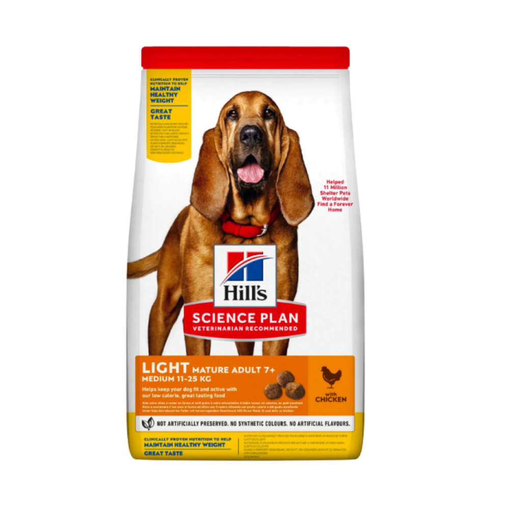 Hills Sciences Plan Mature Medium Dog Food Light With Chicken 14Kg