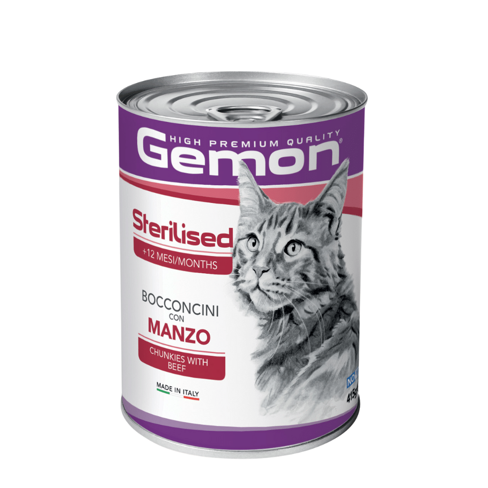 Gemon Sterilised Cat Chunkies with Beef 415g