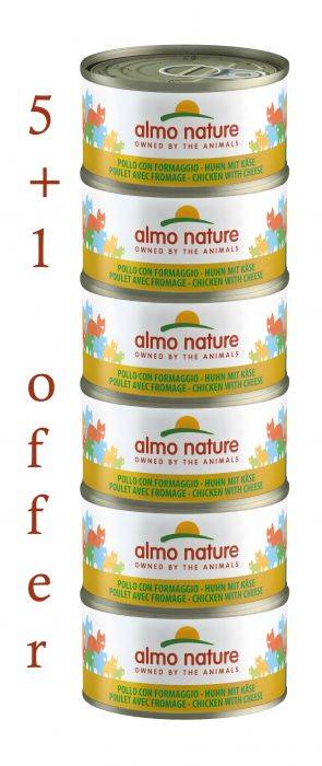 ALMO NATURE – HFC NATURAL MEGA CHICKEN & CHEESE 6X70g 5+1FREE