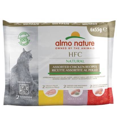 ALMO NATURE – HFC NATURAL CHICKEN MULTIPACK 6X55g