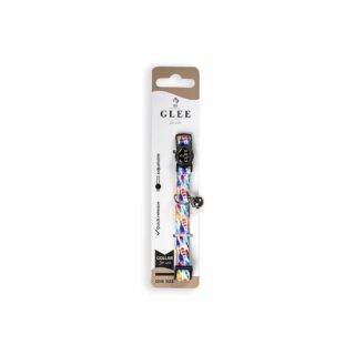 GLEE COLLARS WITH WEBBING TAPE, PLASTIC CLASP AND BELL, WHITE FISHES 10mm x 30cm