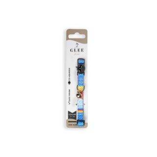 GLEE COLLARS WITH WEBBING TAPE, PLASTIC CLASP AND BELL, MULTICOLOR BLUE 10mm x 30cm