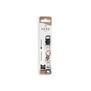 GLEE COLLARS WITH WEBBING TAPE, PLASTIC CLASP AND BELL, FUNNY FISH 10mm x 30cm