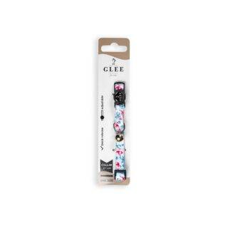 GLEE COLLARS WITH WEBBING TAPE, PLASTIC CLASP AND BELL, FLAMINGO 10mm x 30cm