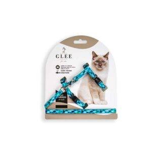 GLEE HARNESS WITH LEASH, GREEN FISHES MEDIUM