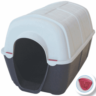 GLEE DOG HOUSE OLYMPUS BLACK- WHITE L103.2 x W65.5 x H65.5cm